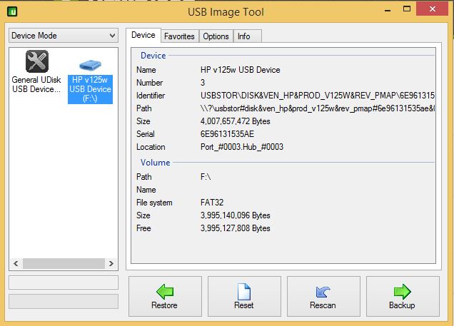 3 USB image tool Restore